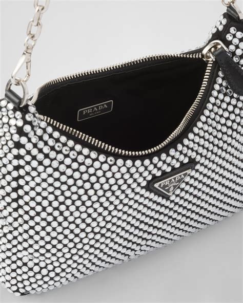 prada silver crystal bag|prada crystal re edition.